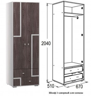 Шкаф 670 мм 2-х дверный для одежды Омега 16 (штанга) в Екатеринбурге - mebel-e96.ru